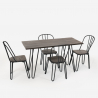 table rectangulaire 120x60 + 4 chaises en bois et acier design industriel magis 
