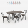 table rectangulaire 120x60 + 4 chaises en bois et acier design industriel magis 