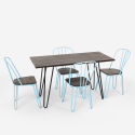 table rectangulaire 120x60 + 4 chaises en bois et acier design industriel magis 