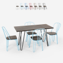 table rectangulaire 120x60 + 4 chaises en bois et acier design industriel magis Réductions