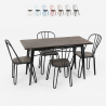 table rectangulaire 120x60 + 4 chaises acier bois design industriel otis Catalogue