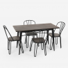 table rectangulaire 120x60 + 4 chaises acier bois design industriel otis 