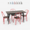 table rectangulaire 120x60 + 4 chaises acier bois design industriel otis 