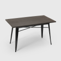 table rectangulaire 120x60 + 4 chaises acier bois design industriel otis 