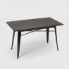 table rectangulaire 120x60 + 4 chaises acier bois design industriel Lix otis 