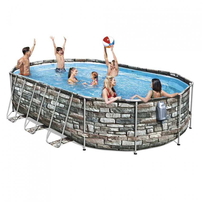 Piscine hors-sol Bestway 56719 power steel ovale set de piscine 610x366x122 cm