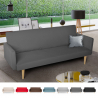 Canapé convertible 3 places clic clac inclinable en tissu design nordique Perla 