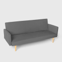 Canapé convertible 3 places clic clac inclinable en tissu design nordique Perla 