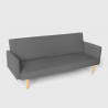 Canapé convertible 3 places clic clac inclinable en tissu design nordique Perla 