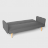 Canapé convertible 3 places clic clac inclinable en tissu design nordique Perla 