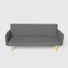Canapé convertible 3 places clic clac inclinable en tissu design nordique Perla 