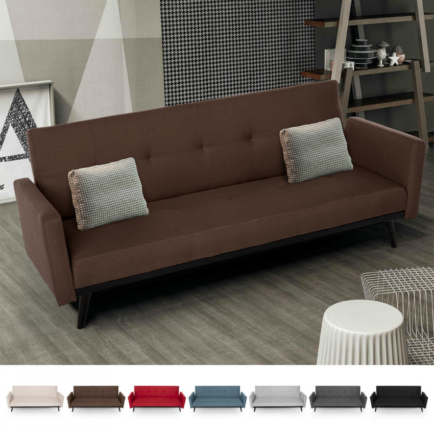 Canapé Convertible 3 Places Clic Clac En Tissu Design Nordique Tulum