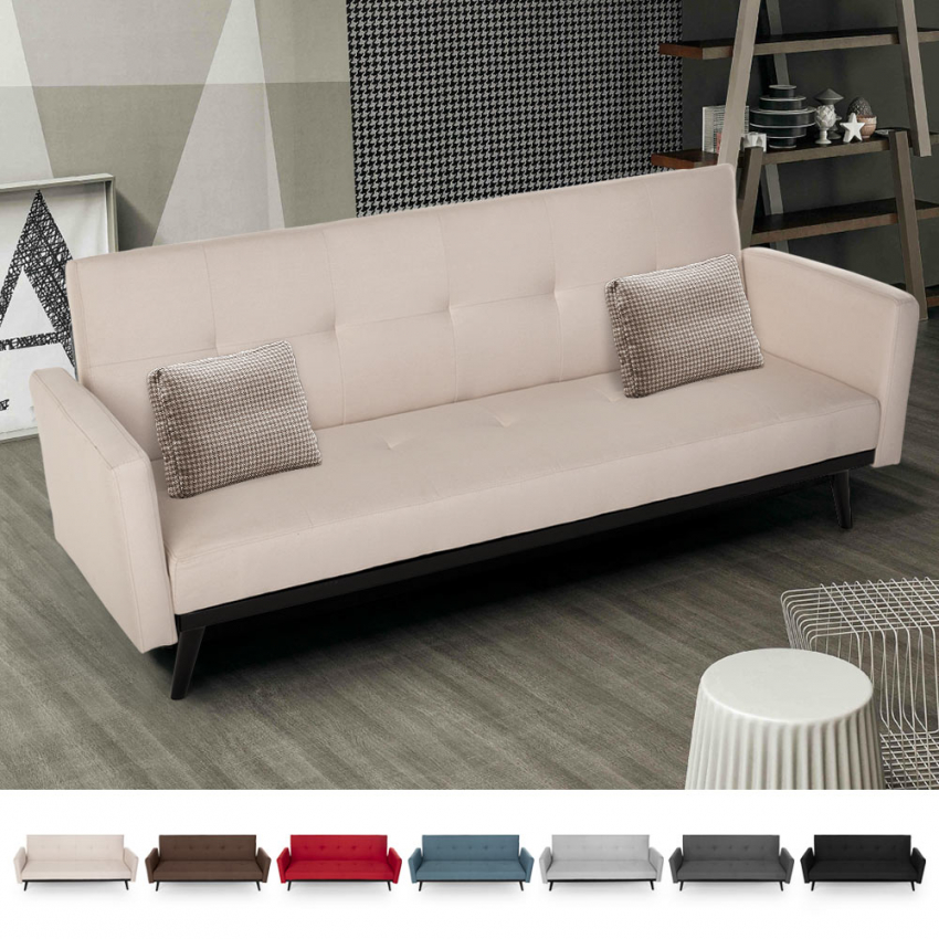 Canapé convertible 3 places clic clac en tissu design nordique Tulum 