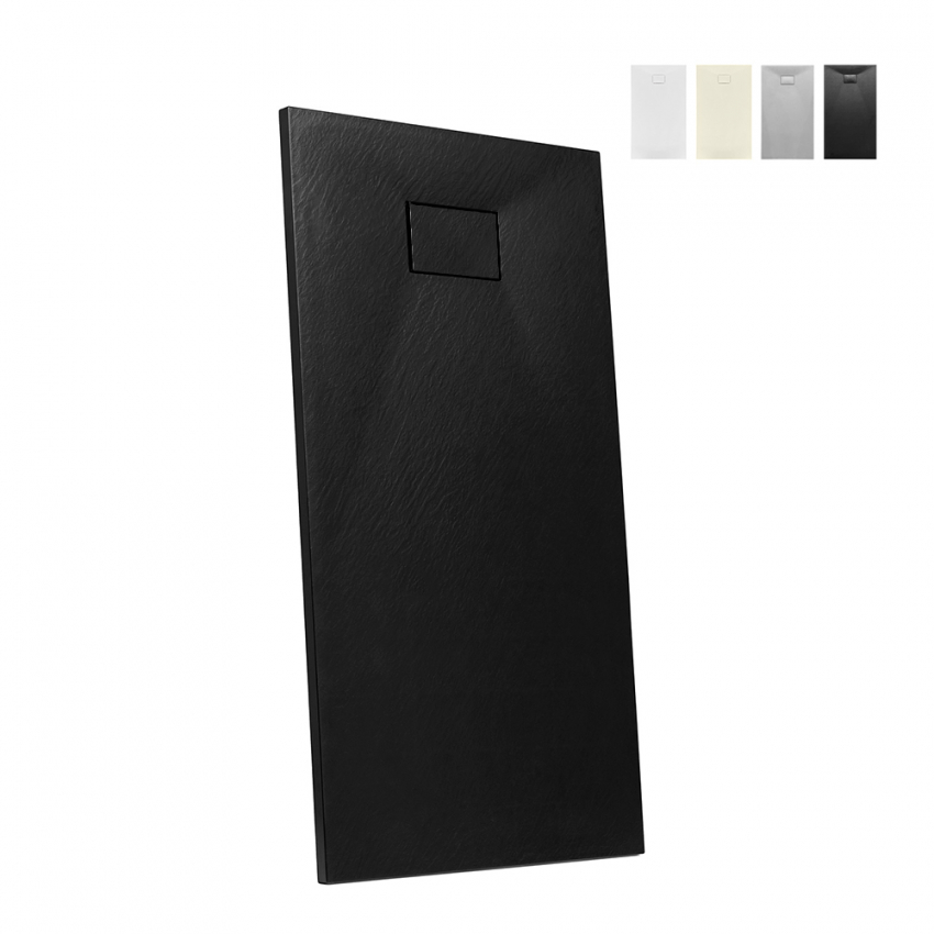 Receveur de douche 160x70 à l'italienne rectangulaire en résine Stone Receveur de douche 160x70 à l'italienne rectangulaire en résine Stone