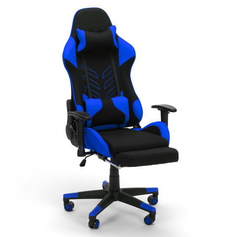 Chaise gaming de bureau design ergonomique avec coussins et accoudoirs Misano Sky