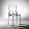 Chaise design moderne transparente pour cuisine salle à manger bar restaurant Scab Igloo Réductions