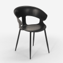 Chaise design moderne en métal polypropylène pour cuisine bar restaurant Evelyn 