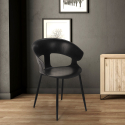 Chaise design moderne en métal polypropylène pour cuisine bar restaurant Evelyn 