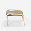 Repose-pied en bois au design scandinave pour fauteuil canapé de salon Sylt 