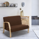 Canapé en bois et tissu pour salon salles d'attente et studio de design Esbjerg