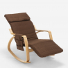 Fauteuil à bascule en bois design scandinave avec repose-pieds réglable Odense 