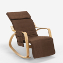 Fauteuil à bascule en bois design scandinave avec repose-pieds réglable Odense 