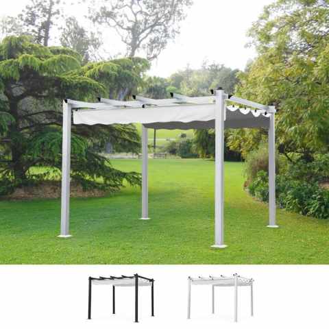 Tonnelle de jardin carrée 3x3 en aluminium bar restaurant hôtel Firenze Promotion