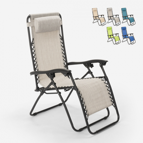 Chaise longue de plage et jardin pliante multipositions Emily Zero Gravity Promotion