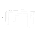 Table à manger extensible salon moderne en bois blanc Jesi Larch Remises