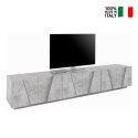 Meuble TV de salon 6 portes 3 placards design moderne Ping Low Concrete XL Vente