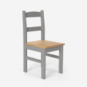 Table rectangulaire 100x80 + 4 chaises en bois de style campagnard Rusticus Achat