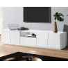 Meuble TV design 4 portes tiroir coulissant blanc Vega Low XL Réductions