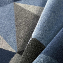Tapis de salon design géométrique Milano bleu gris moderne BLU016 Offre