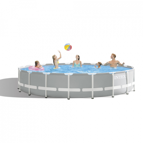 Intex Piscine Intex 26742 Hors Sol Rond Point Prism Structure Greywood 457X122+ 