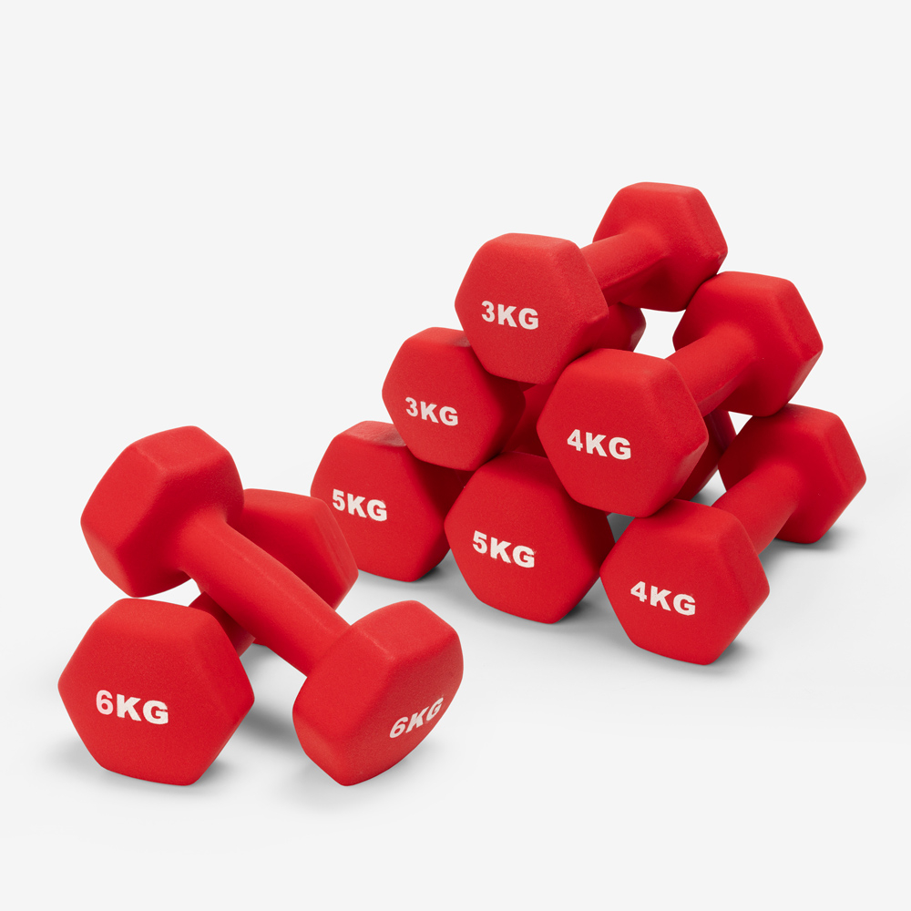 Ensemble d'haltères poids 2x 3 4 5 6 kg gym et fitness Megara Full