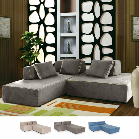 Canapé modulable de design moderne en tissu 3 places Isla Bonita
