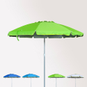 Parasol de plage 220 cm aluminium anti-vent protection UV Roma Dimensions