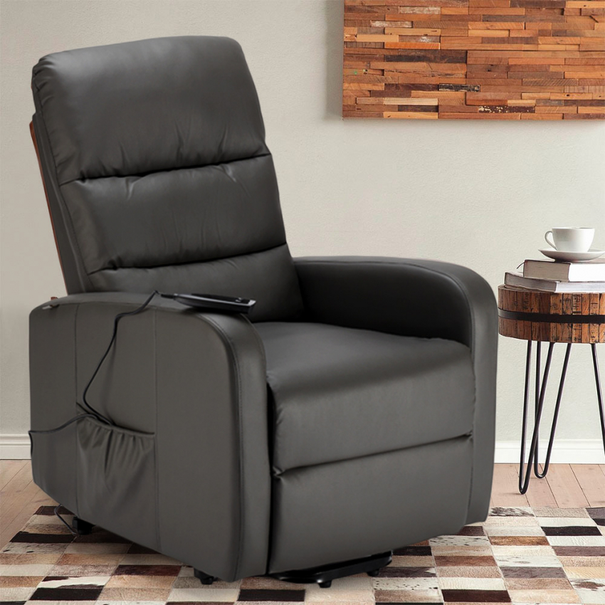 Fauteuil Relax Électrique Inclinable Avec Releveur En Similicuir Elizabeth Design 