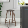 Tabouret haut de bars restaurants cuisines au design industriel en bois métal Carbon Top Remises
