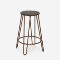 Tabouret haut de bars restaurants cuisines au design industriel en bois métal Carbon Top Prix