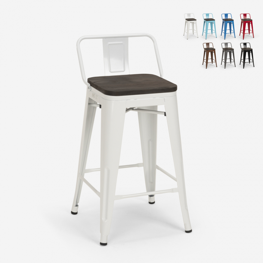 tabouret de bar design industriel en métal bois de style steel wood top Remises tabouret de bar design industriel en métal bois de style steel wood top Remises