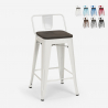 tabouret de bar design industriel en métal bois de style steel wood top Remises