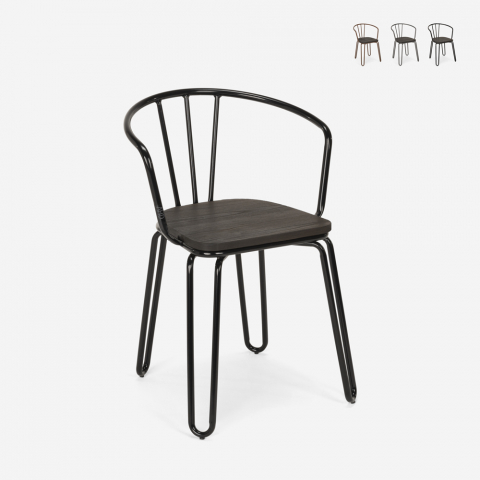 chaise cuisine et bar style Lix accoudoirs en acier design industriel ferrum arm Promotion