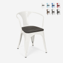 chaises design industriel en bois et métal de style Lix cuisines de bar steel wood arm Réductions