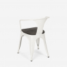 chaises design industriel en bois et métal de style Lix cuisines de bar steel wood arm 