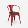 chaises design industriel en bois et métal de style cuisines de bar steel wood arm 