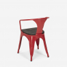 chaises design industriel en bois et métal de style cuisines de bar steel wood arm 