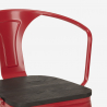 chaises design industriel en bois et métal de style cuisines de bar steel wood arm 