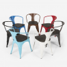 chaises design industriel en bois et métal de style Lix cuisines de bar steel wood arm 