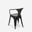 chaise de cuisine et bar industriel de style Lix avec accoudoirs en acier steel arm 